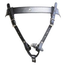 Load image into Gallery viewer, Leather Strap on Cock Ring Harness BDSM