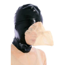 Load image into Gallery viewer, Full Coverage Rubber Bondage Hood BDSM