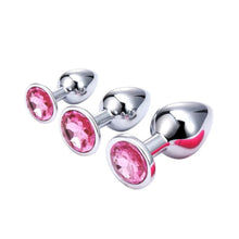 Load image into Gallery viewer, Jeweled Stainless Steel Butt Plug and Vibrator BDSM