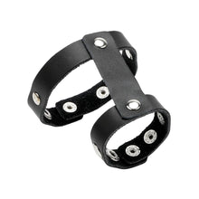 Charger l'image dans la galerie, Anneaux péniens en cuir clouté élastique BDSM