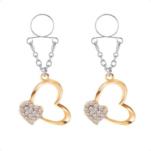 Load image into Gallery viewer, BDSM Dangling Heart Clip-on Nipple Jewelry