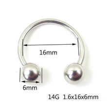 Load image into Gallery viewer, Curvy 14G Prince Albert Piercing Jewelry BDSM