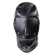 Load image into Gallery viewer, BDSM Slave's Black Zipper Mask