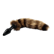Load image into Gallery viewer, Glass Crystal Raccoon Tail Butt Plug 17 inches long BDSM