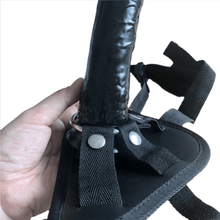Load image into Gallery viewer, Strap On Delight Realistic Black Dildo BDSM