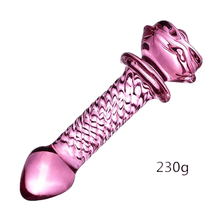 Load image into Gallery viewer, Seductive Pink Glass Rose Dildo BDSM