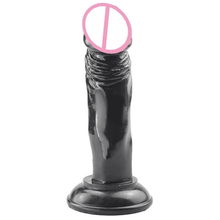 Load image into Gallery viewer, Black Silicone Dildo With Suction Cup