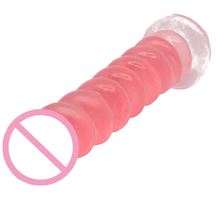 Lade das Bild in den Galerie-Viewer, Pinker Jelly-Spiral-Dildo mit Saugnapf, BDSM