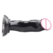 Load image into Gallery viewer, Black Silicone Dildo With Suction Cup