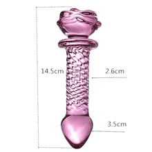 Load image into Gallery viewer, Seductive Pink Glass Rose Dildo BDSM
