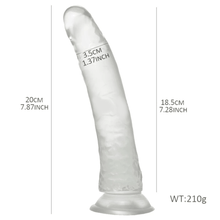Lade das Bild in den Galerie-Viewer, Klarer Dildo, realistisches Gelee, 7 Zoll, BDSM