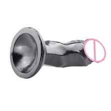 Load image into Gallery viewer, Black Silicone Dildo With Suction Cup
