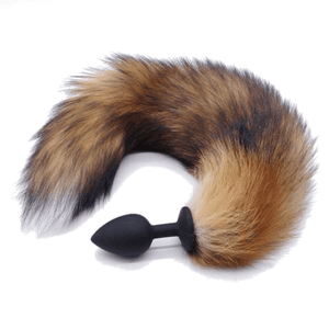 Fox Tail Silicone Plug, Brown 17" BDSM