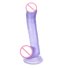 Load image into Gallery viewer, Simulation Purple Long Thin Dildo With Suction Cup