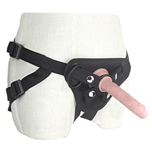 Load image into Gallery viewer, Thin 5 Inch Dildo With Strap On Kit BDSM