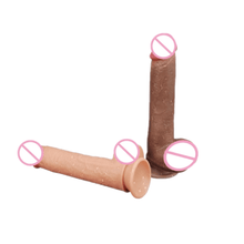 Charger l'image dans la galerie, Gode double couche de 9 pouces ressemblant à de la peau avec ventouse