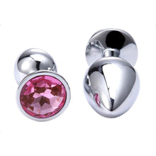 Load image into Gallery viewer, Jeweled Stainless Steel Butt Plug and Vibrator BDSM