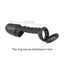 Load image into Gallery viewer, G Spot Cock Ring | Black Armor Dual Cock Ring BDSM