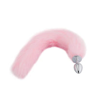 Load image into Gallery viewer, BDSM Stainless Steel Butt Plug With 18-Inch Pink Fox Tail