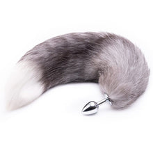 Load image into Gallery viewer, Feisty Greyback Fox Tail Butt Plug