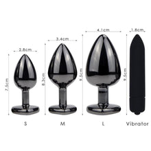 Load image into Gallery viewer, Purple Heart Metal Butt Plug Kit 3pcs BDSM