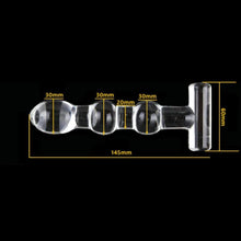 Lade das Bild in den Galerie-Viewer, T-förmiger, perlenbesetzter 5-Zoll-Dildo aus klarem Kristall BDSM