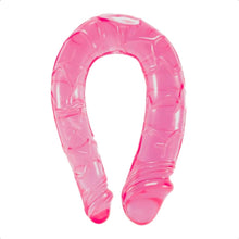 Lade das Bild in den Galerie-Viewer, Doppelköpfiger farbiger Jelly-Pink-Dildo BDSM