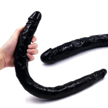 Lade das Bild in den Galerie-Viewer, Flexibler 22-Zoll-Doppeldildo in Schwarz für BDSM