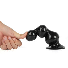 Lade das Bild in den Galerie-Viewer, Schwarzer, mit Perlen besetzter Glory 6-Zoll-Analdildo BDSM