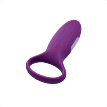Load image into Gallery viewer, Rechargeable Vibrating Purple Cock Ring BDSM