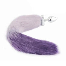 Load image into Gallery viewer, 18" Shapeable White With Purple Fox Tail Plug