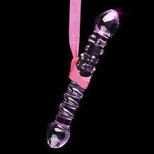 Load image into Gallery viewer, Purple Double Ended Glass Dildo BDSM