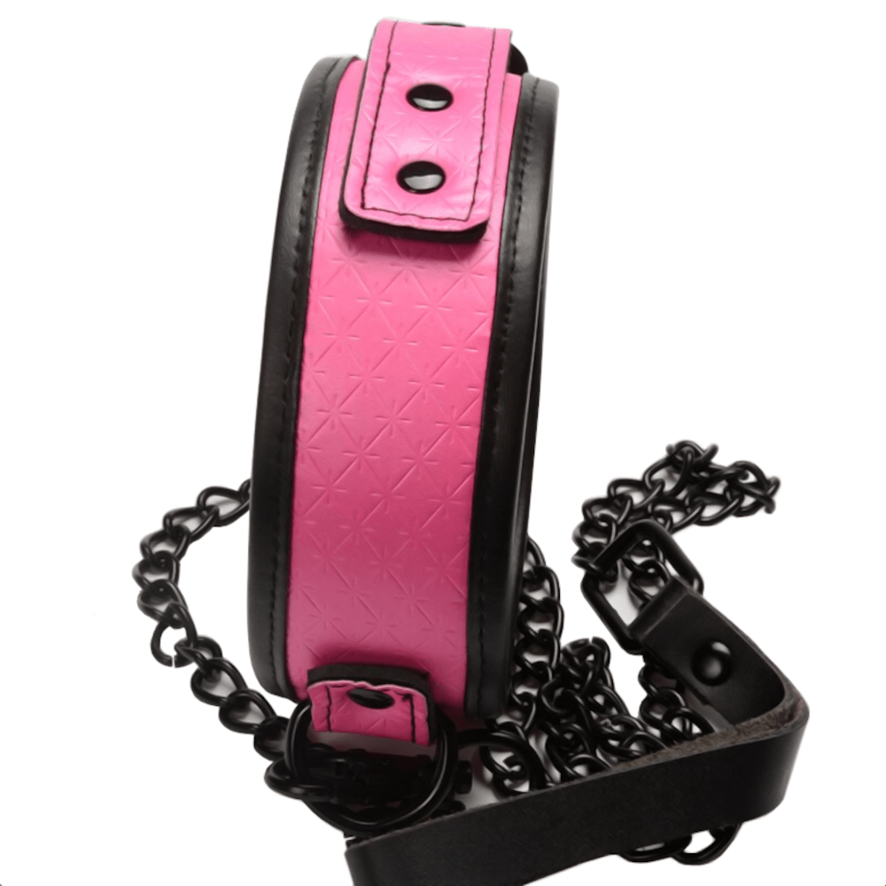 Sugar N Spice Leather Collar With Leash  sissyloving