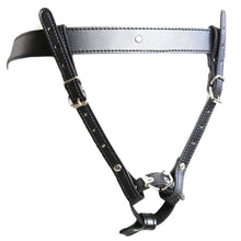 Load image into Gallery viewer, Leather Strap on Cock Ring Harness BDSM