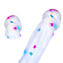 Lade das Bild in den Galerie-Viewer, BDSM Soft Jelly Bunter Dildo mit Saugnapf und Bällen