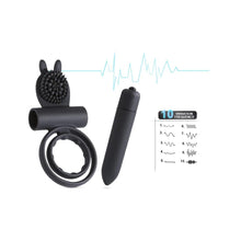 Load image into Gallery viewer, Clit-Friendly Vibrating Dual Cock Ring