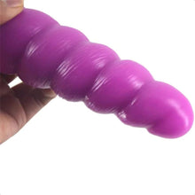 Lade das Bild in den Galerie-Viewer, Erotischer Spiral-Dildo, groß, lila, mit Saugnapf, BDSM