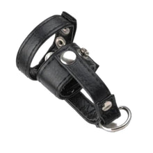Load image into Gallery viewer, Adjustable Leather Strapping Chastity Cage