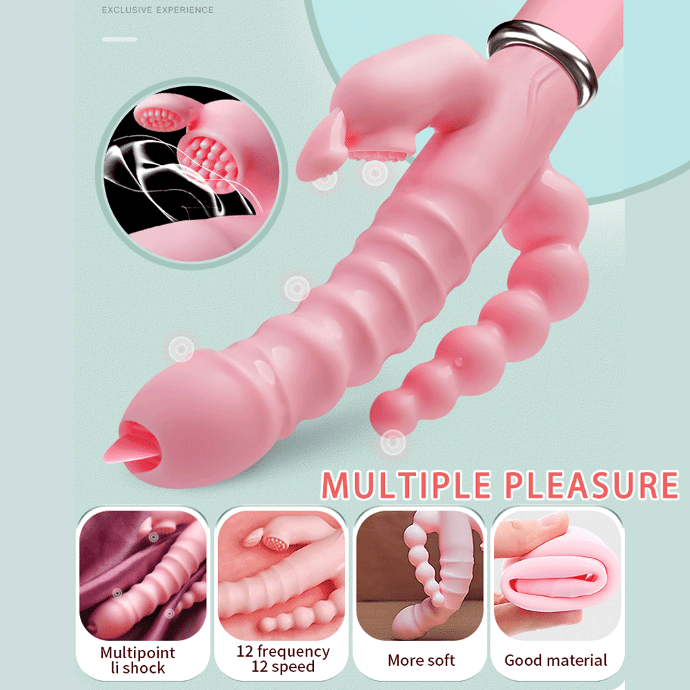 3-in-1-Dildo-Kaninchenvibrator sissyloving 3-in-1-Dildo-Kaninchenvibrator sissyloving