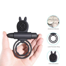 Load image into Gallery viewer, Clit-Friendly Vibrating Dual Cock Ring