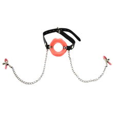 Load image into Gallery viewer, Slave Punishment Mouth Gags With Nipple Clamps BDSM