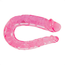 Lade das Bild in den Galerie-Viewer, Doppelköpfiger farbiger Jelly-Pink-Dildo BDSM