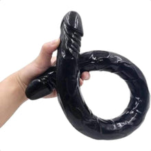 Lade das Bild in den Galerie-Viewer, Flexibler 22-Zoll-Doppeldildo in Schwarz für BDSM