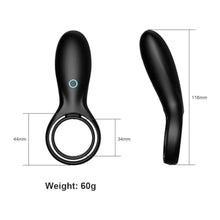 Load image into Gallery viewer, Sleek Black Silicone Vibrating Cock Ring BDSM
