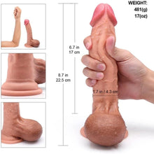 Lade das Bild in den Galerie-Viewer, Lebensechter King Size 9 Zoll realistischer Hautdildo BDSM