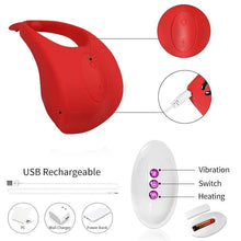 Load image into Gallery viewer, Electro Stimulating Red Cock Ring BDSM