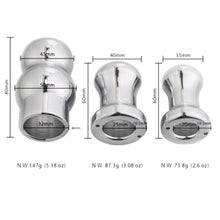 Lade das Bild in den Galerie-Viewer, Hohler Analplug aus Aluminiumlegierung, 2,36 bis 3,15 Zoll lang, bdsm