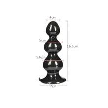 Lade das Bild in den Galerie-Viewer, Schwarzer, mit Perlen besetzter Glory 6-Zoll-Analdildo BDSM