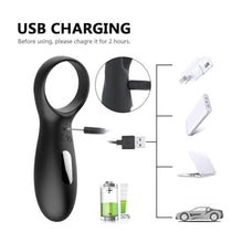 Load image into Gallery viewer, Sleek Black Silicone Vibrating Cock Ring BDSM