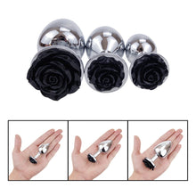 Load image into Gallery viewer, Black Rose Butt Plug Kit
